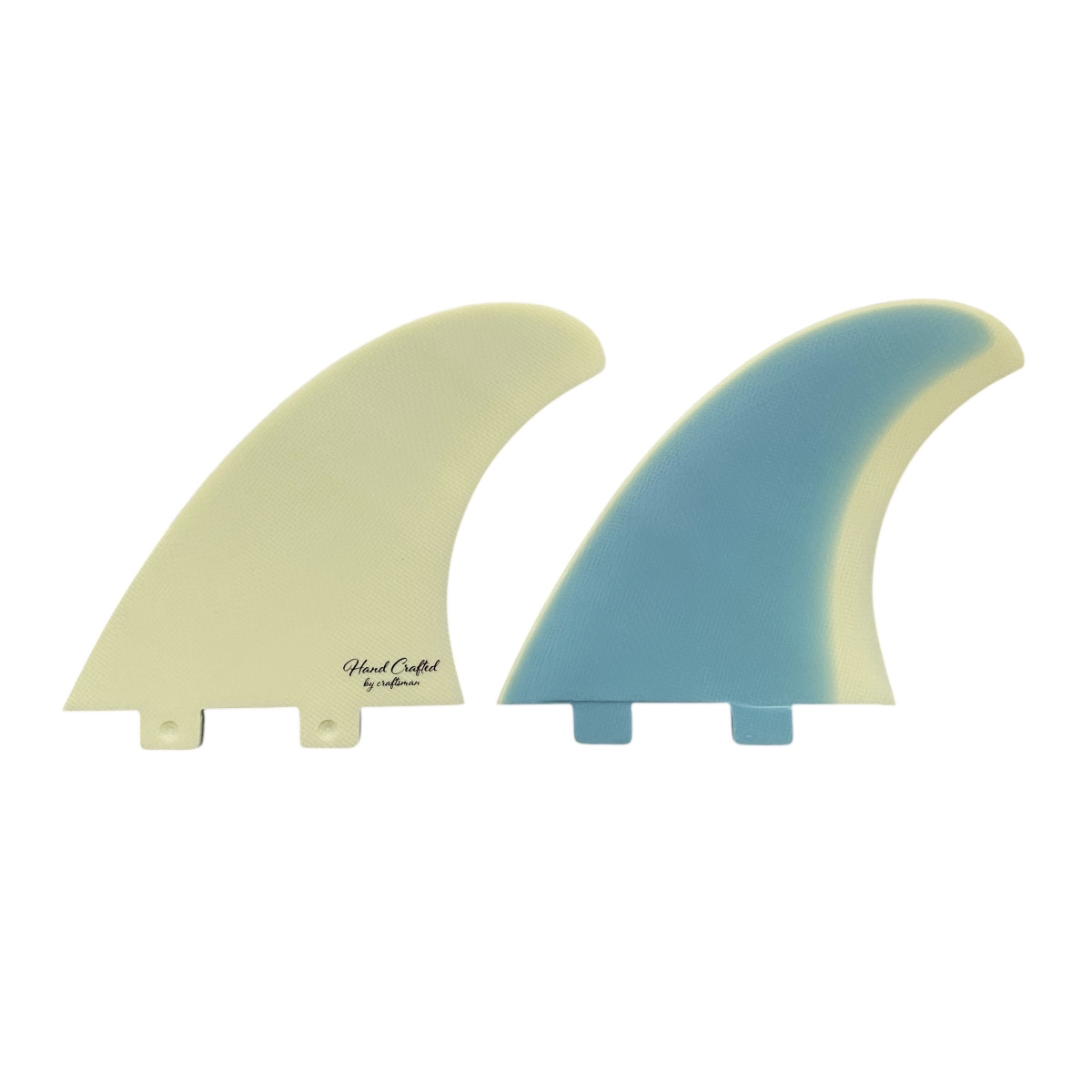 CRAFTSMAN FIN POWER TWIN FIN ツインフィン FCS FUTURES グラスファイバー VOLAN サーフィン（BLUE/YELLOW）